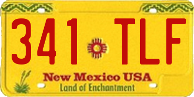 NM license plate 341TLF
