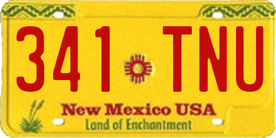 NM license plate 341TNU
