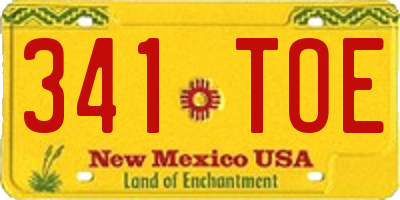 NM license plate 341TOE