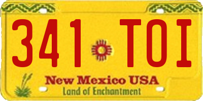 NM license plate 341TOI
