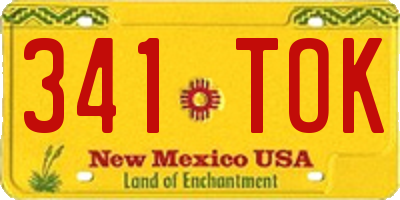 NM license plate 341TOK
