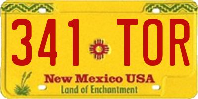 NM license plate 341TOR