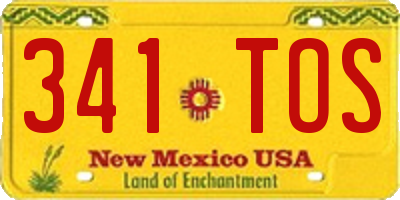 NM license plate 341TOS