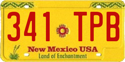 NM license plate 341TPB