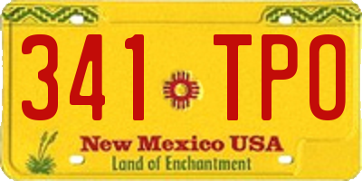 NM license plate 341TPO