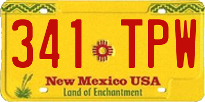 NM license plate 341TPW