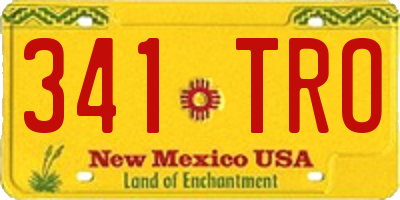 NM license plate 341TRO