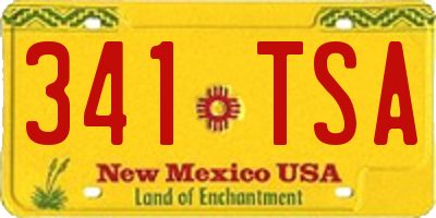 NM license plate 341TSA