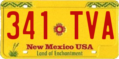 NM license plate 341TVA
