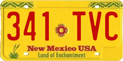 NM license plate 341TVC
