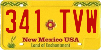 NM license plate 341TVW
