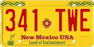 NM license plate 341TWE
