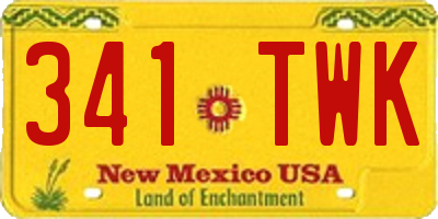 NM license plate 341TWK