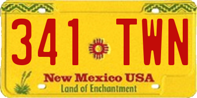 NM license plate 341TWN