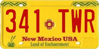 NM license plate 341TWR