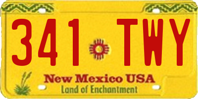 NM license plate 341TWY