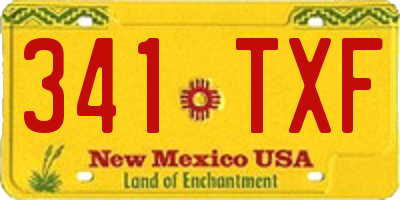 NM license plate 341TXF