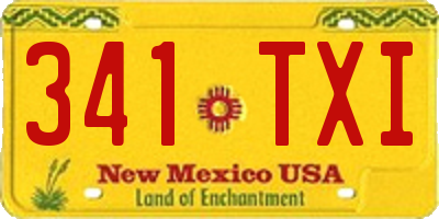 NM license plate 341TXI
