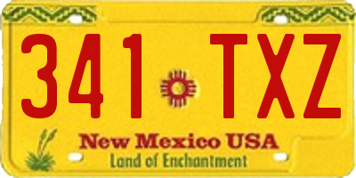 NM license plate 341TXZ