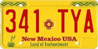 NM license plate 341TYA
