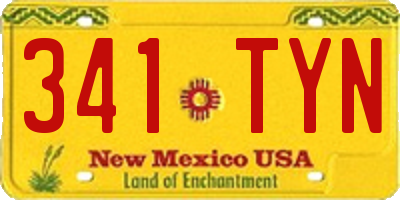 NM license plate 341TYN