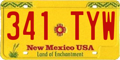NM license plate 341TYW