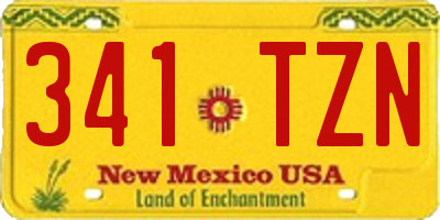 NM license plate 341TZN