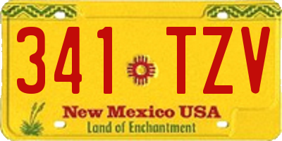 NM license plate 341TZV