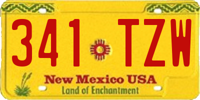 NM license plate 341TZW