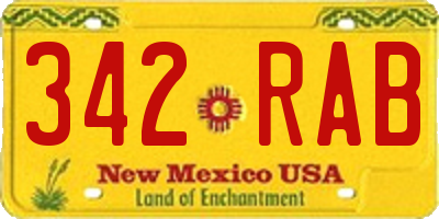 NM license plate 342RAB