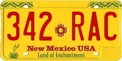 NM license plate 342RAC