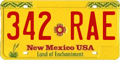 NM license plate 342RAE