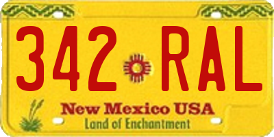 NM license plate 342RAL