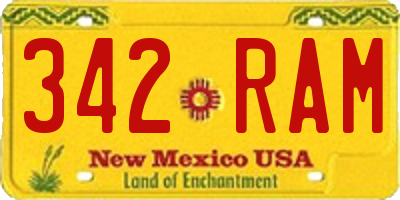 NM license plate 342RAM