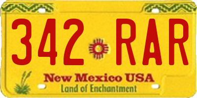 NM license plate 342RAR