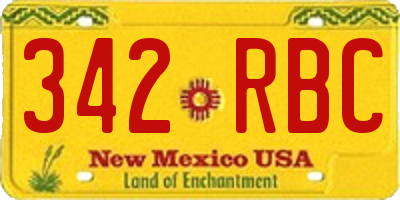NM license plate 342RBC