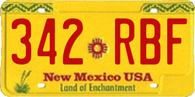 NM license plate 342RBF