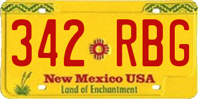 NM license plate 342RBG