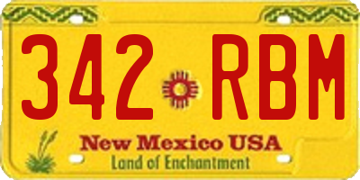 NM license plate 342RBM