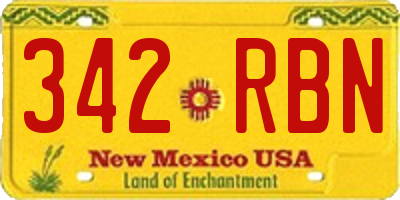 NM license plate 342RBN