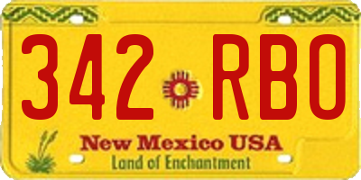 NM license plate 342RBO