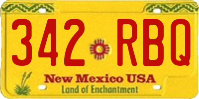 NM license plate 342RBQ