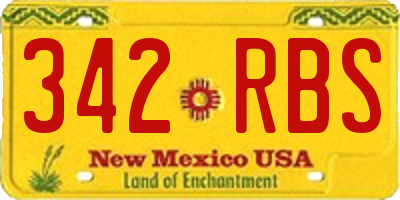 NM license plate 342RBS