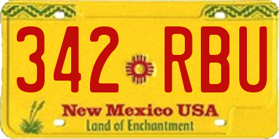 NM license plate 342RBU