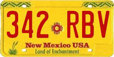 NM license plate 342RBV