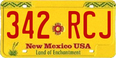 NM license plate 342RCJ
