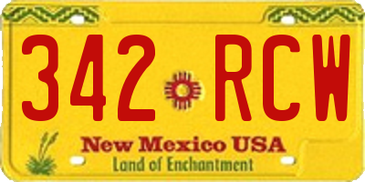 NM license plate 342RCW