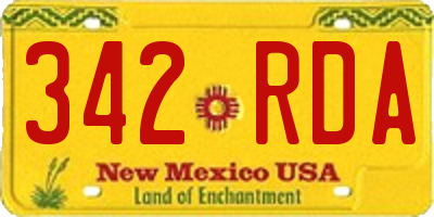 NM license plate 342RDA