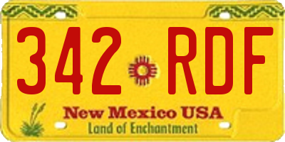 NM license plate 342RDF