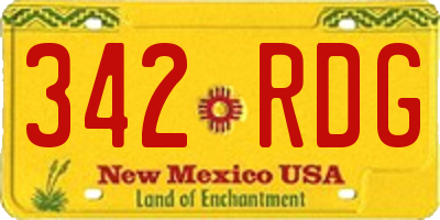 NM license plate 342RDG